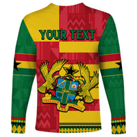 Custom Ghana Long Sleeve Shirt Republic Day - African Kitenge Style - Wonder Print Shop