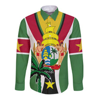Suriname Long Sleeve Button Shirt Emancipation Day - Wonder Print Shop
