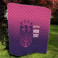 Custom Germany Football Quilt Glowing Pink Line - Wonder Print Shop