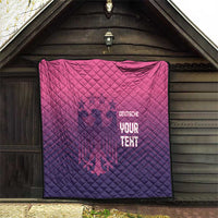 Custom Germany Football Quilt Glowing Pink Line - Wonder Print Shop