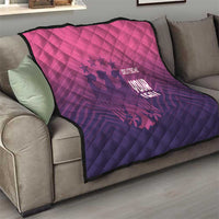 Custom Germany Football Quilt Glowing Pink Line - Wonder Print Shop