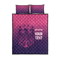 Custom Germany Football Quilt Bed Set Glowing Pink Line - Wonder Print Shop
