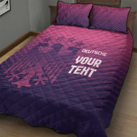Custom Germany Football Quilt Bed Set Glowing Pink Line - Wonder Print Shop