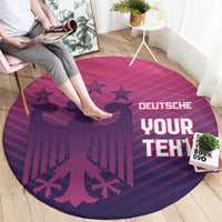 Custom Germany Football Round Carpet Glowing Pink Line