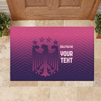 Custom Germany Football Rubber Doormat Glowing Pink Line - Wonder Print Shop