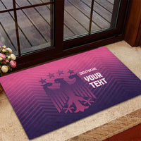 Custom Germany Football Rubber Doormat Glowing Pink Line - Wonder Print Shop