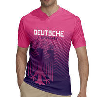 Custom Germany Football Rugby Jersey Glowing Pink Line - Wonder Print Shop