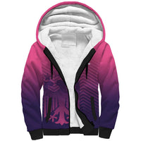 Custom Germany Football Sherpa Hoodie Glowing Pink Line - Wonder Print Shop