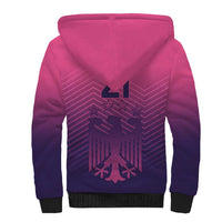 Custom Germany Football Sherpa Hoodie Glowing Pink Line - Wonder Print Shop