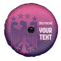Custom Germany Football Spare Tire Cover Glowing Pink Line - Wonder Print Shop