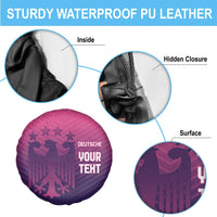 Custom Germany Football Spare Tire Cover Glowing Pink Line - Wonder Print Shop