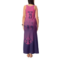 Custom Germany Football Tank Maxi Dress Glowing Pink Line - Wonder Print Shop