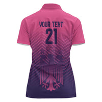 Custom Germany Football Women Polo Shirt Glowing Pink Line - Wonder Print Shop