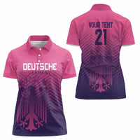 Custom Germany Football Women Polo Shirt Glowing Pink Line - Wonder Print Shop