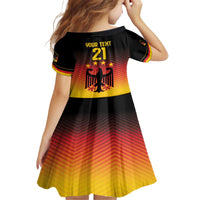 Custom Germany Football Family Matching Off The Shoulder Long Sleeve Dress and Hawaiian Shirt Special Black Eagle Flag Style - Wonder Print Shop