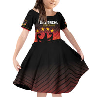 Custom Germany Football Family Matching Off Shoulder Short Dress and Hawaiian Shirt Special Black Eagle Flag Style LT9 - Wonder Print Shop