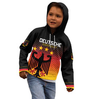 Custom Germany Football Kid Hoodie Special Black Eagle Flag Style - Wonder Print Shop