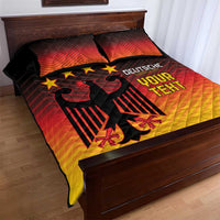 Custom Germany Football Quilt Bed Set Special Black Eagle Flag Style - Wonder Print Shop