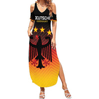 Custom Germany Football Summer Maxi Dress Special Black Eagle Flag Style - Wonder Print Shop