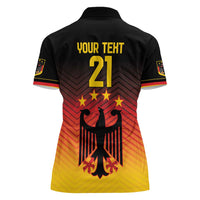 Custom Germany Football Women Polo Shirt Special Black Eagle Flag Style - Wonder Print Shop