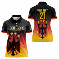 Custom Germany Football Women Polo Shirt Special Black Eagle Flag Style - Wonder Print Shop