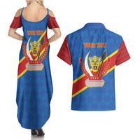 Democratic Republic of the Congo Personalized Couples Matching Summer Maxi Dress and Hawaiian Shirt Flag Style - Wonder Print Shop