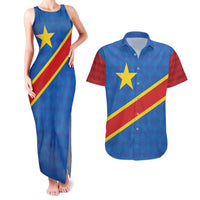 Democratic Republic of the Congo Personalized Couples Matching Tank Maxi Dress and Hawaiian Shirt Flag Style - Wonder Print Shop
