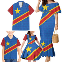 Democratic Republic of the Congo Personalized Family Matching Mermaid Dress and Hawaiian Shirt Flag Style - Wonder Print Shop