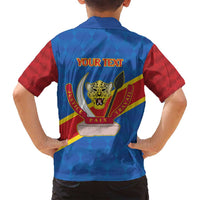 Democratic Republic of the Congo Personalized Family Matching Off Shoulder Maxi Dress and Hawaiian Shirt Flag Style - Wonder Print Shop