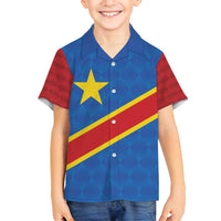 Democratic Republic of the Congo Personalized Family Matching Off Shoulder Maxi Dress and Hawaiian Shirt Flag Style - Wonder Print Shop