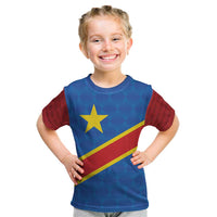 Democratic Republic of the Congo Personalized Kid T Shirt Flag Style - Wonder Print Shop