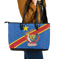 Democratic Republic of the Congo Personalized Leather Tote Bag Flag Style - Wonder Print Shop