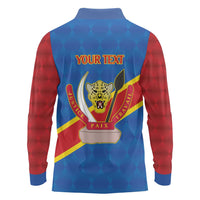 Democratic Republic of the Congo Personalized Long Sleeve Polo Shirt Flag Style - Wonder Print Shop
