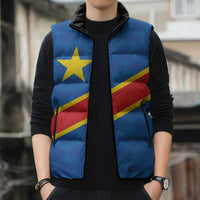 Africa DR of the Congo Personalized Sleeveless Puffer Jacket Flag Style