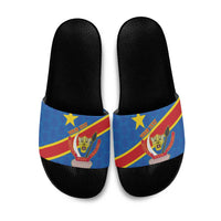 Africa DR of the Congo Personalized Slide Sandals Flag Style