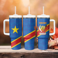 Democratic Republic of the Congo Personalized Tumbler With Handle Flag Style - Wonder Print Shop