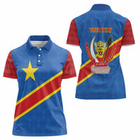 Democratic Republic of the Congo Personalized Women Polo Shirt Flag Style - Wonder Print Shop