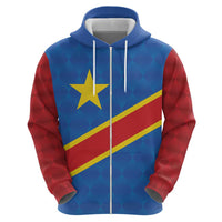 Democratic Republic of the Congo Personalized Zip Hoodie Flag Style - Wonder Print Shop