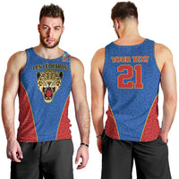 DR Congo Football Custom Men Tank Top Blue Leopard Skin Pattern - Wonder Print Shop