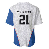 DR Congo Football Custom Baseball Jersey White Leopard Skin Pattern - Wonder Print Shop