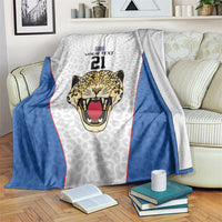 DR Congo Football Custom Blanket White Leopard Skin Pattern - Wonder Print Shop
