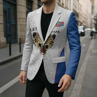 Africa DR Congo Football Custom Blazer White Leopard Skin Pattern