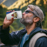 DR Congo Football Custom 4 in 1 Can Cooler Tumbler White Leopard Skin Pattern - Wonder Print Shop