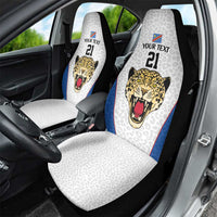 DR Congo Football Custom Car Seat Cover White Leopard Skin Pattern - Wonder Print Shop