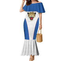 DR Congo Football Custom Family Matching Mermaid Dress and Hawaiian Shirt White Leopard Skin Pattern - Wonder Print Shop