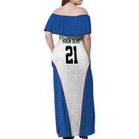 DR Congo Football Custom Family Matching Off Shoulder Maxi Dress and Hawaiian Shirt White Leopard Skin Pattern - Wonder Print Shop