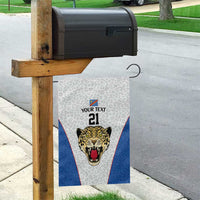 DR Congo Football Custom Garden Flag White Leopard Skin Pattern - Wonder Print Shop