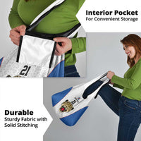 DR Congo Football Custom Grocery Bag White Leopard Skin Pattern - Wonder Print Shop