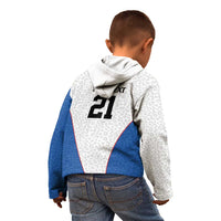 DR Congo Football Custom Kid Hoodie White Leopard Skin Pattern - Wonder Print Shop