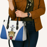 Africa DR Congo Football Custom Leather Bag White Leopard Skin Pattern